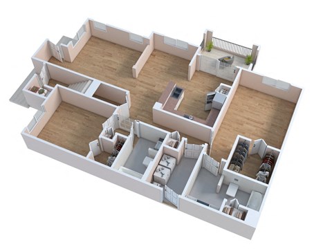 Floor plan for 2 beds, 2 baths, 1314 sqft
